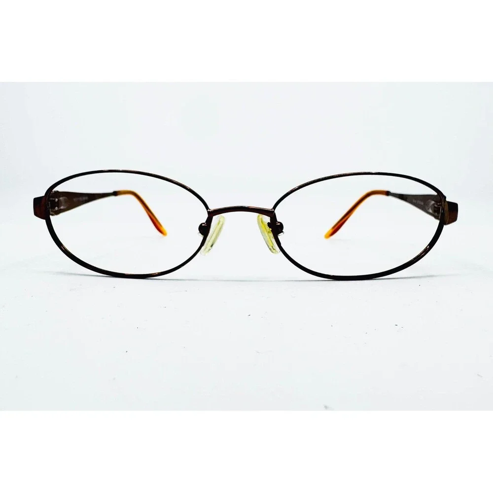 Bulova Eyeglasses Womens Brown Spokane Caramel Oval Metal Frames 50-17-135